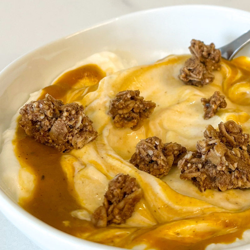 Pumpkin Spiced Swirled Yogurt and Granola