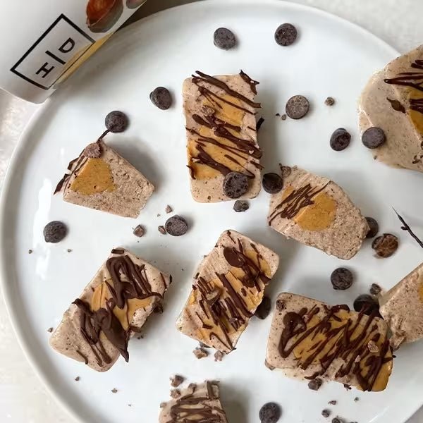 Chocolate Drizzled Frozen Banana + Almond Cups - Daily Harvest