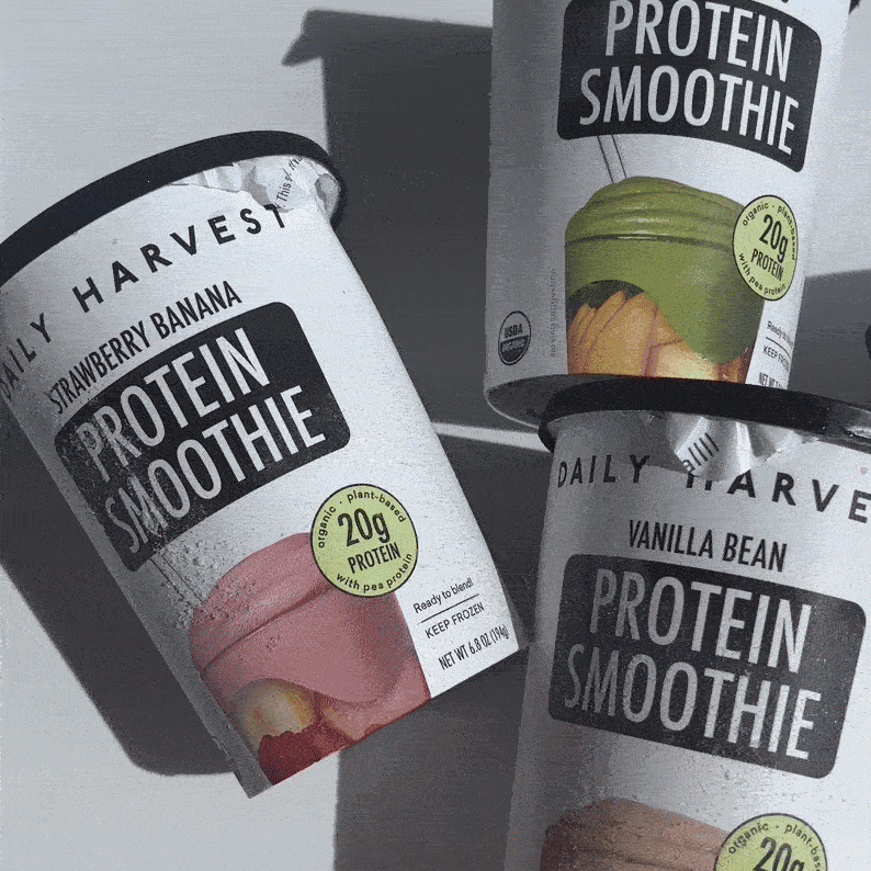 High Protein Smoothie assortment.