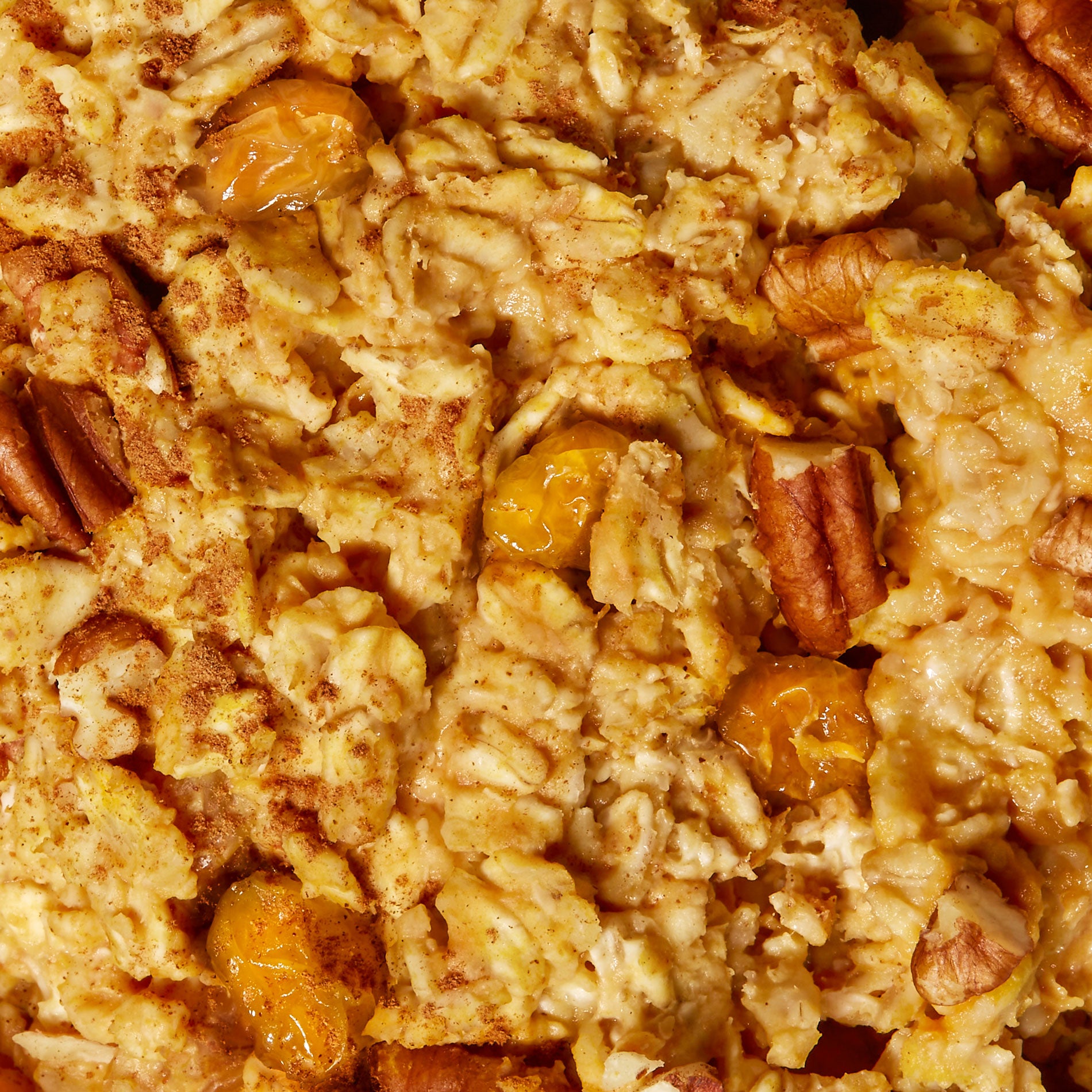 Close-up of Daily Harvest Kabocha and Chai Oat Bowl prepared.