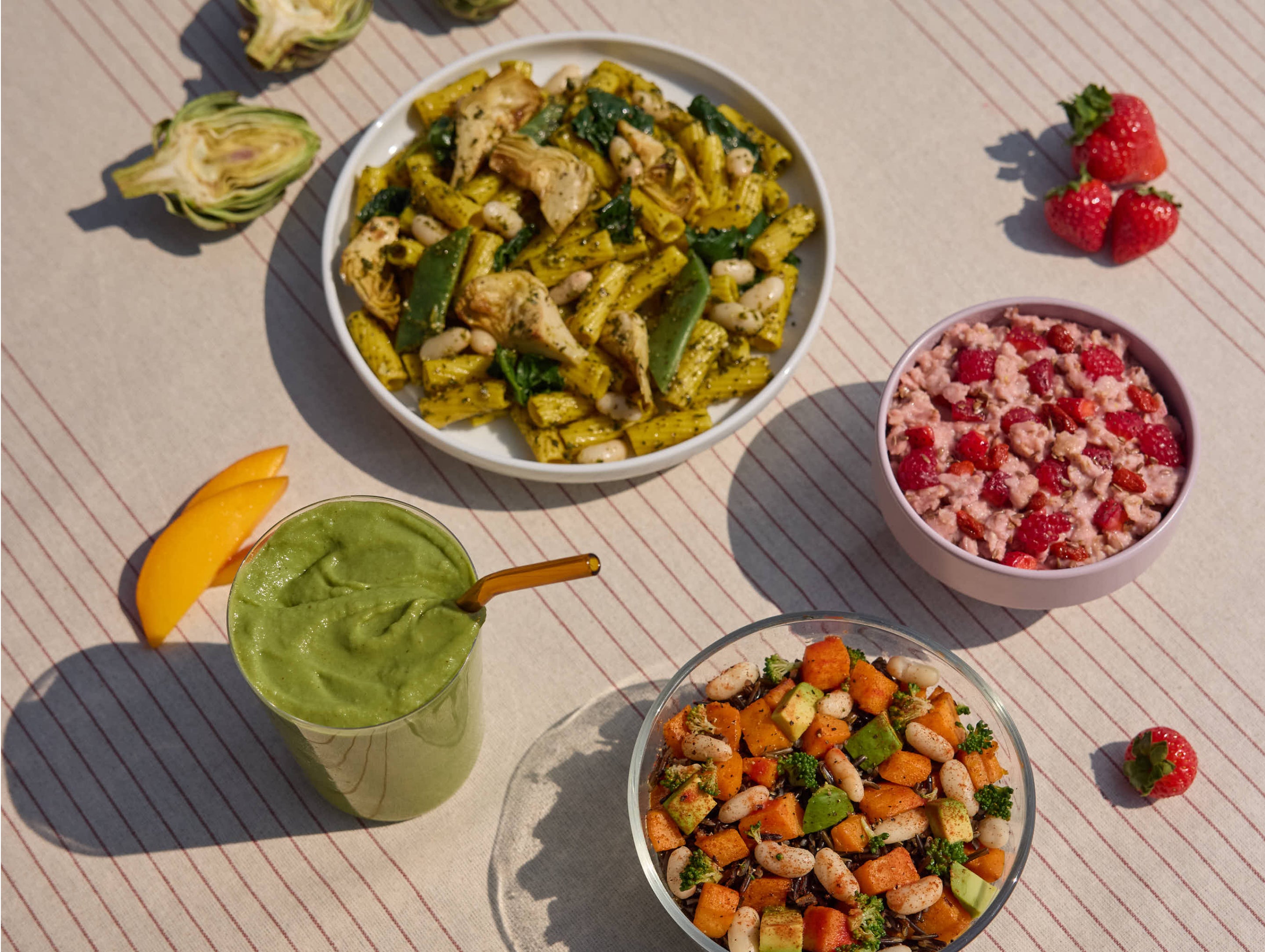 Daily Harvest products on a kitchen counter