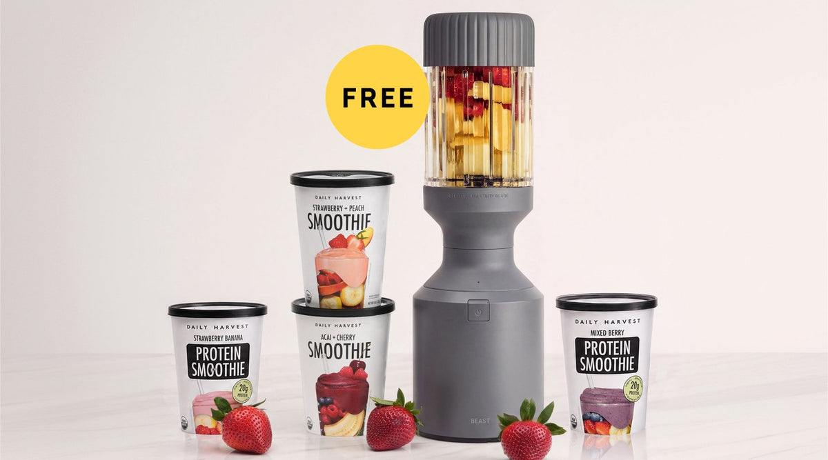 Free Beast Blender with Daily Harvest smoothie cups