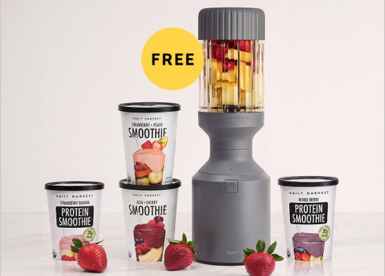Free Beast Blender with Daily Harvest smoothie cups